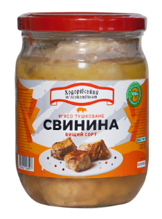 М'ясо тушковане свинина ХОДОРІВСЬКИЙ М'ЯСОКОМБІНАТ, 500г